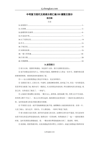 中考复习现代文阅读分类汇编300篇散文部分4