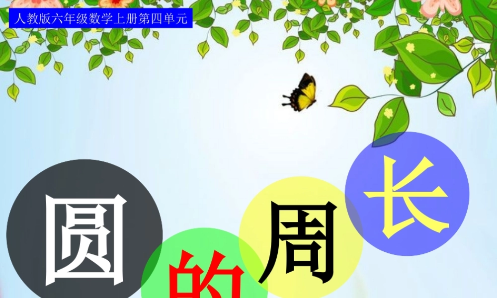 人教版六年级数学上册第四单元第三课时_圆的周长