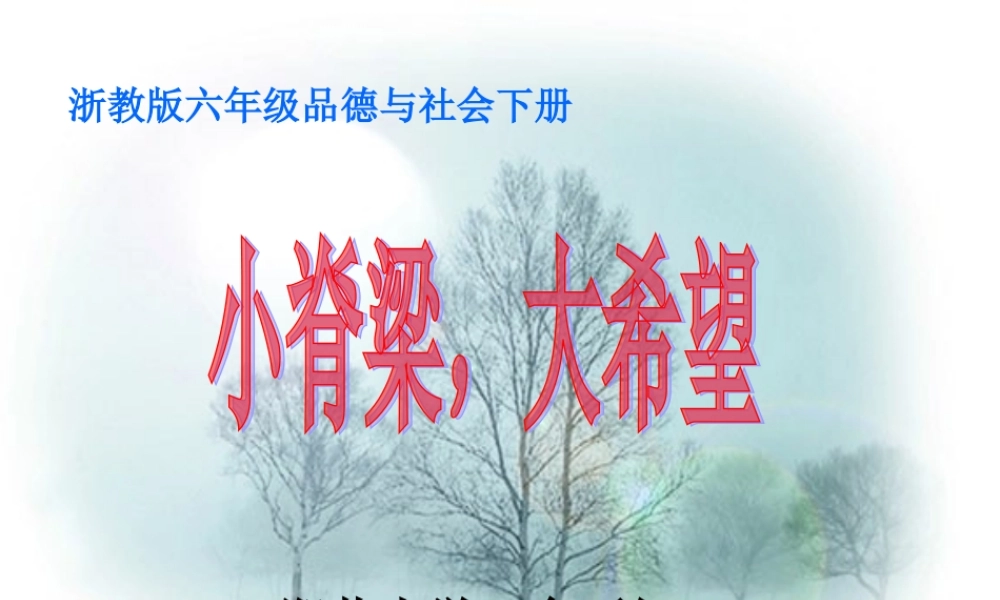 六年级下册品德与社会《小脊梁,大希望》(余丽红）