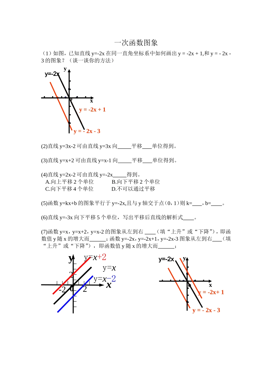 一次函数的图象习题_第1页