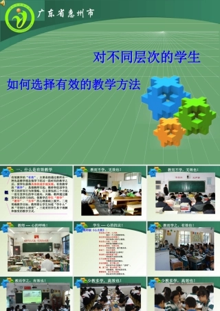 讲座：对不同层次的学生如何选择有效的教学方方法