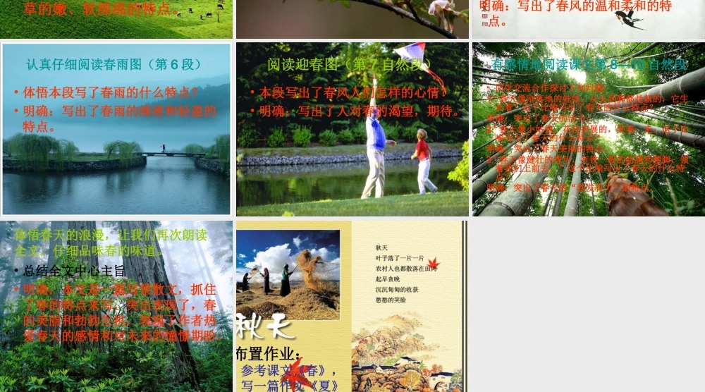 人教版七年级上册语文课文《春》课件类型