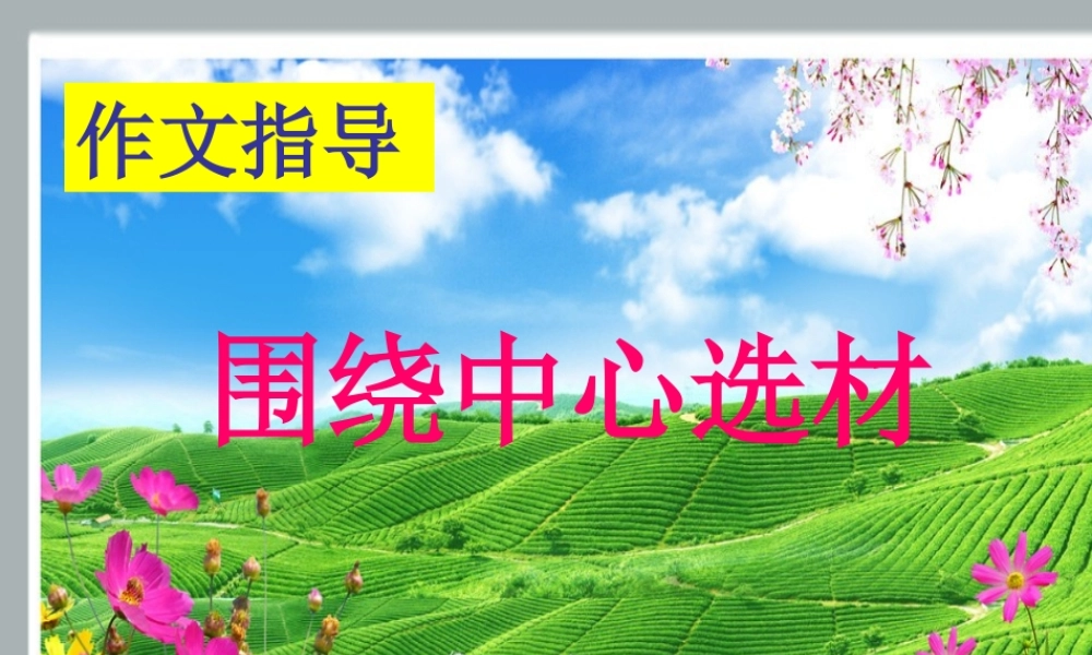 围绕中心选材的作文指导