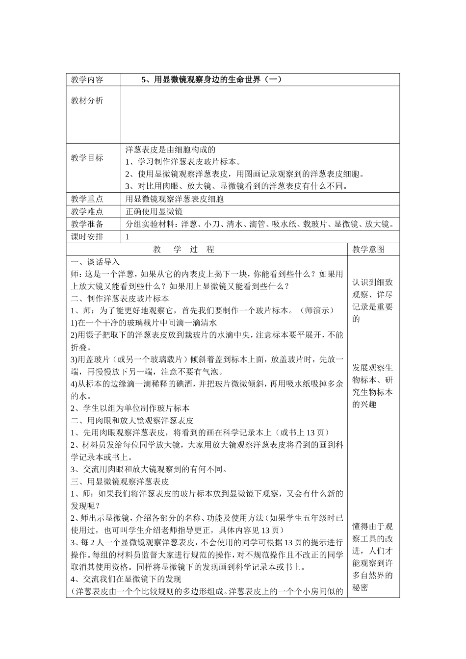 用显微镜观察身边的生命世界一_第1页