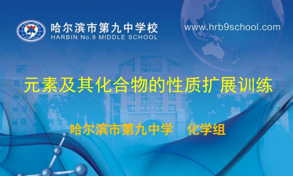元素及其化合物的扩展训练(哈九中刘永）