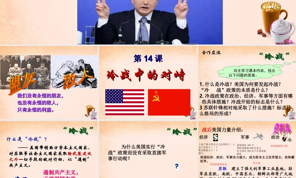 九年级历史下册 第14课 冷战中的对峙课件2 新人教版 课件