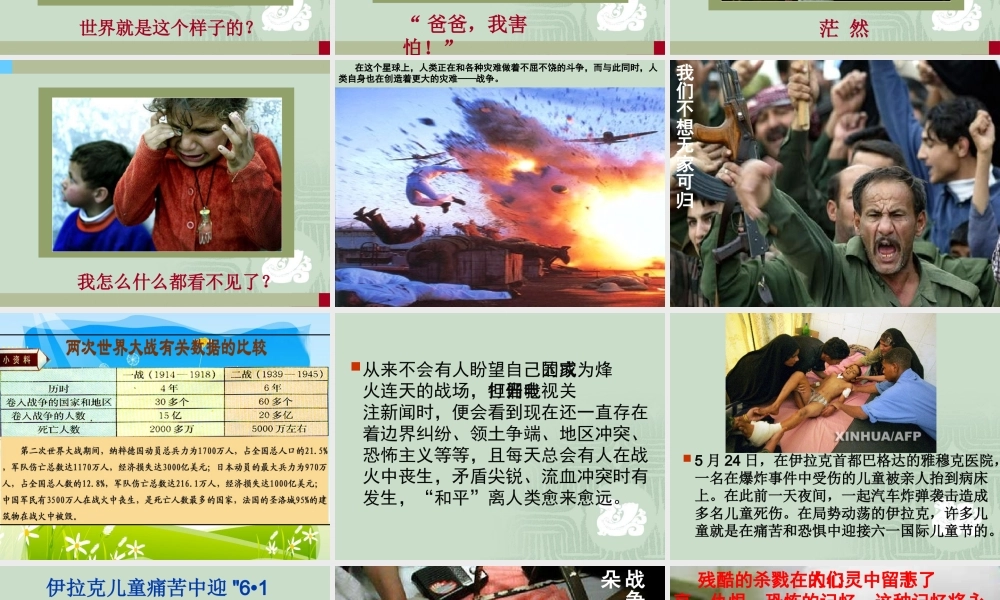 《战争,人类的灾难》课件