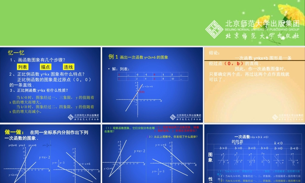 一次函数的图象第课时演示文稿