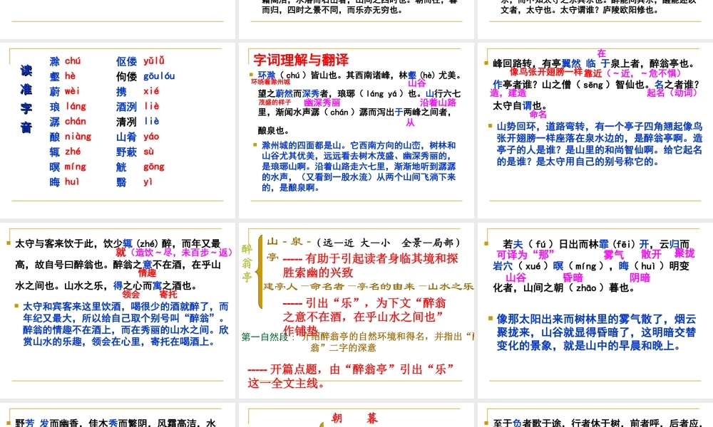 《醉翁亭记》课件(有堂上练习题_中考题)中山市海洲中学陈远超_2011316