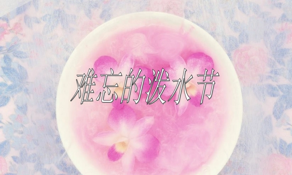 难忘的泼水节课件