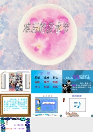 难忘的泼水节课件