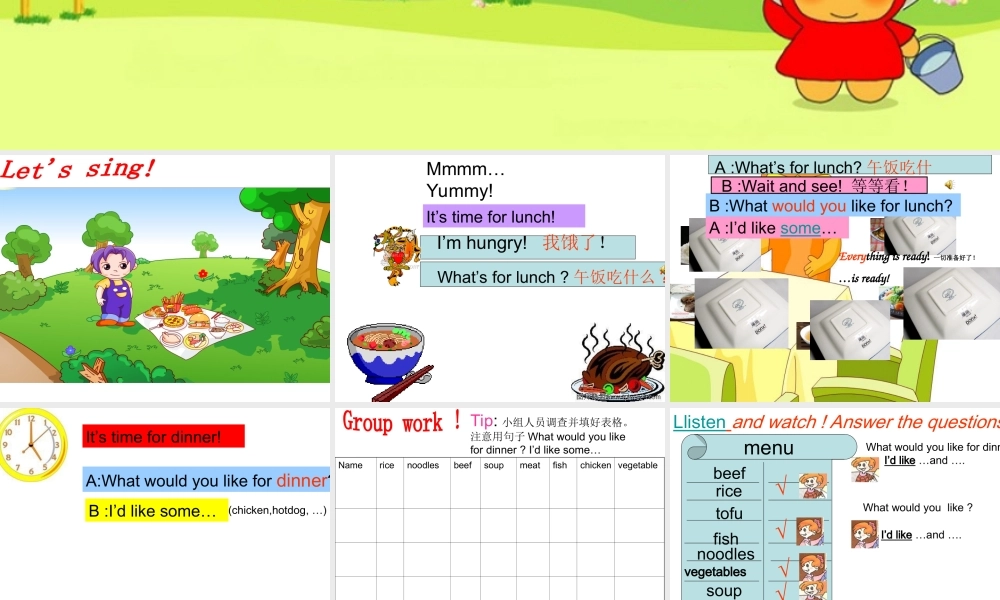 （人教PEP）四年级英语上册课件Unit5PartAlet'stalk