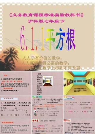 七年级数学上册 6.1.1(平方根)课件 沪科版  课件