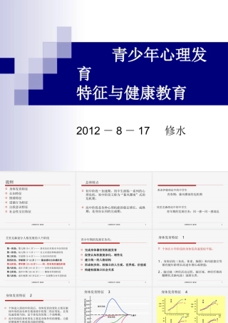 青少年心理发育特征与教育（修水）
