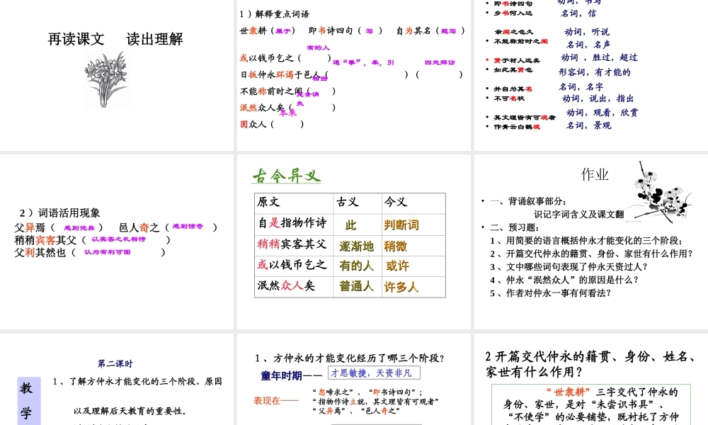 我的伤仲永公开课课件