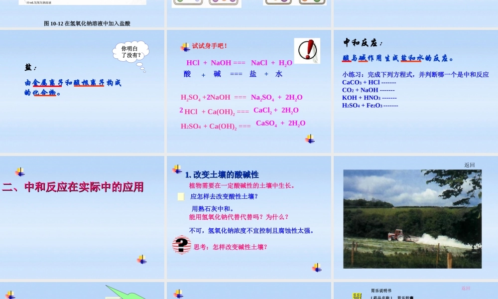 九年级化学下册 课题2酸和碱之间会发生什么反应课件 人教新课标版 课件