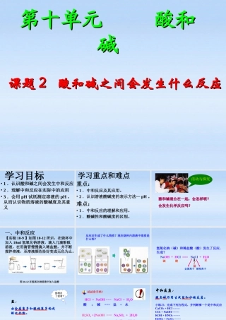 九年级化学下册 课题2酸和碱之间会发生什么反应课件 人教新课标版 课件