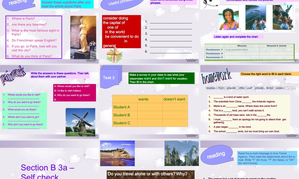 九年级英语Uni7Wherewouldyouliketovisit九年级英语课件