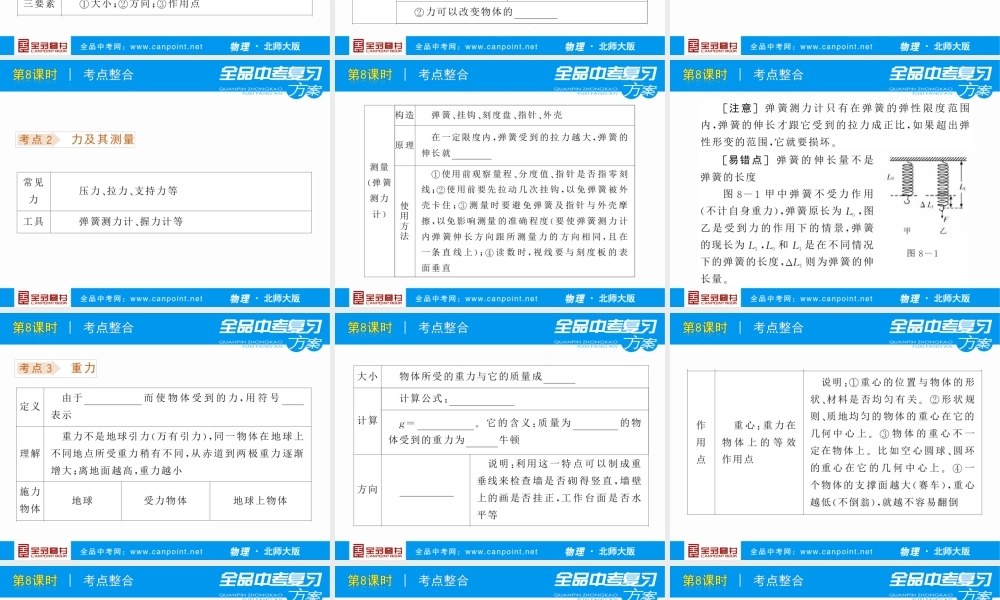 [全品原创]《中考复习方案》配套课件+北师大版++物理++第3单元-从现象到本质