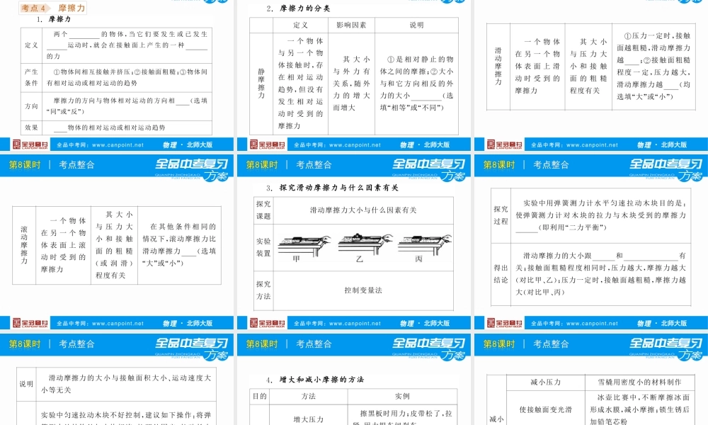 [全品原创]《中考复习方案》配套课件+北师大版++物理++第3单元-从现象到本质