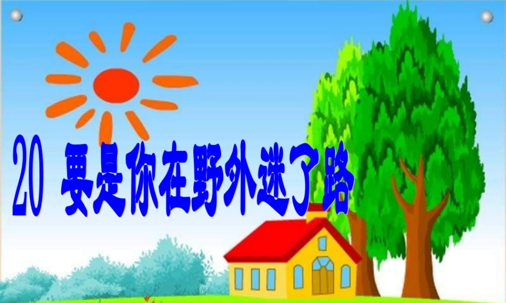 人教版小学二年级语文要是你在野外迷了路10