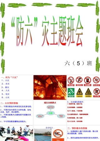 六（5）班“防六”灾主题班会