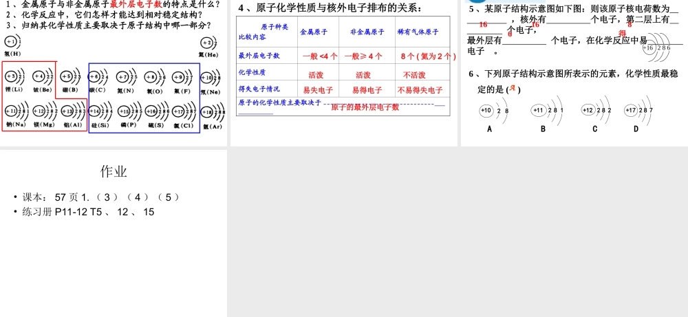 原子的结构第二课时