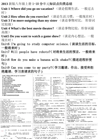 期末总复习单元知识点
