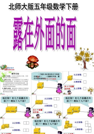 北师大版数学五年级下册《露在外面的面》PPT课件