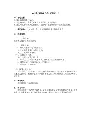 好玩的沙包（小班）