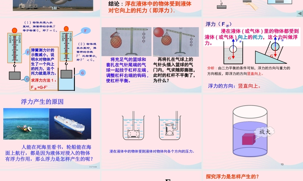 中考物理一轮复习 第九章 浮力考点梳理课件 沪科版 课件