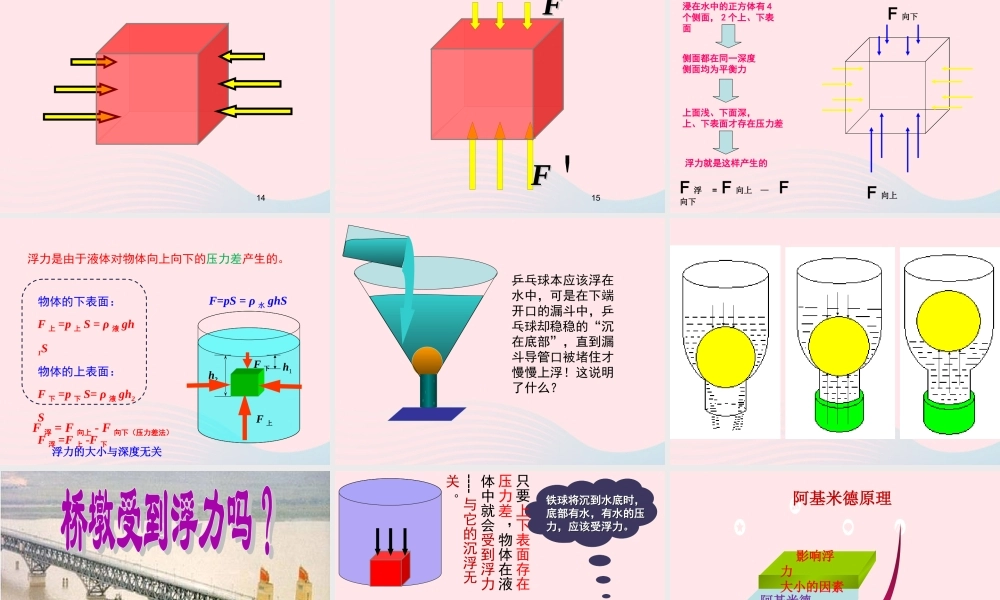 中考物理一轮复习 第九章 浮力考点梳理课件 沪科版 课件