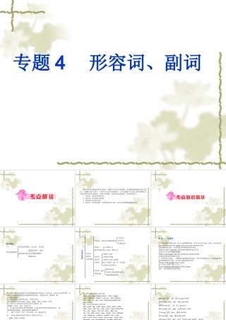 中考英语复习专题4　形容词、副词课件