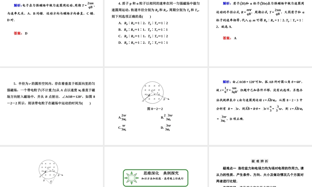 高三复习：82　磁场对运动电荷的作用