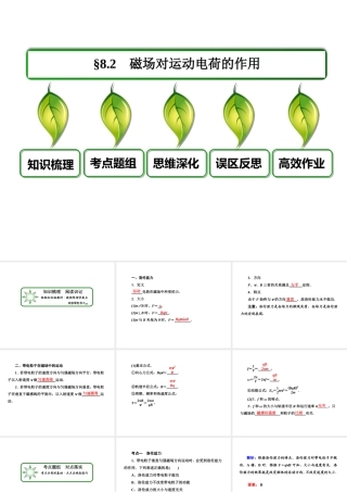 高三复习：82　磁场对运动电荷的作用