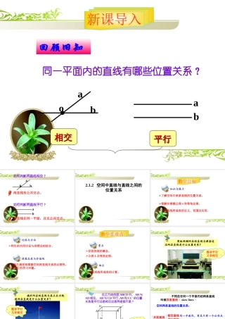 空间中直线与直线之间的位置关系第三四课时