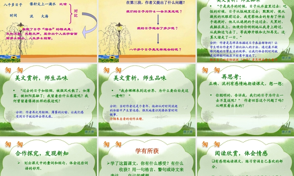 人教版小学六年级语文下册第2课《匆匆》PPT课件