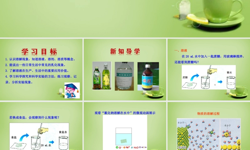 九年级化学下册 第9单元 课题1 溶液的形成课件 (新版)新人教版 课件