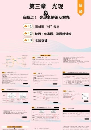 中考物理一轮复习 基础考点一遍过 第三章 光现象 命题点1 光现象辨识及解释课件