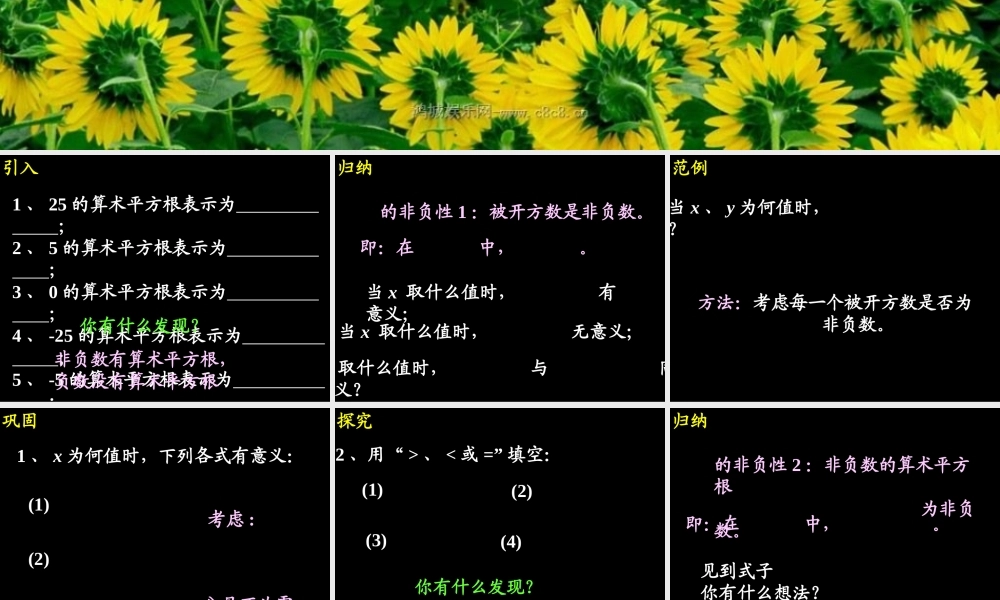 10.1.1 算术平方根(3) 广东省七年级数学下学期(第十章 实数)全套课件