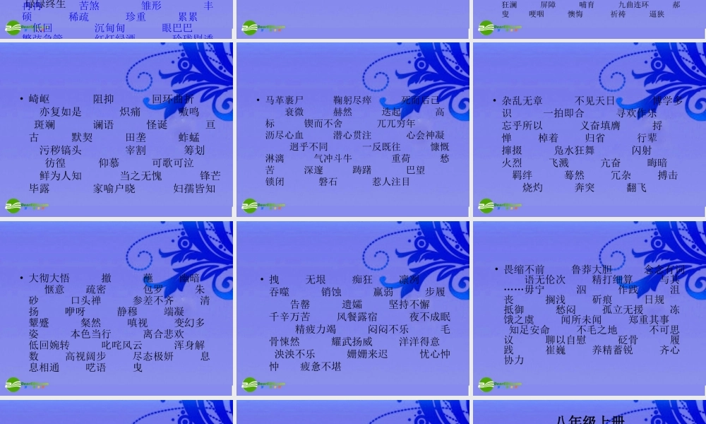 中考语文复习 重点字词归纳课件 人教新课标版0 课件