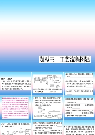 九年级化学下册 特色题型专练篇 题型三 工艺流程图题习题课件 (新版)新人教版 课件