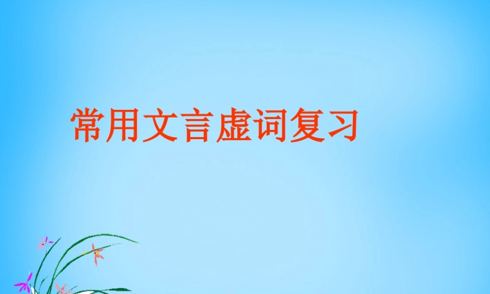 中考语文 文言虚词复习课件 新人教版 课件