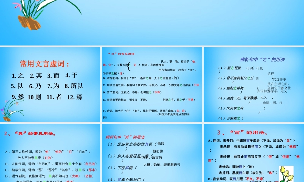 中考语文 文言虚词复习课件 新人教版 课件
