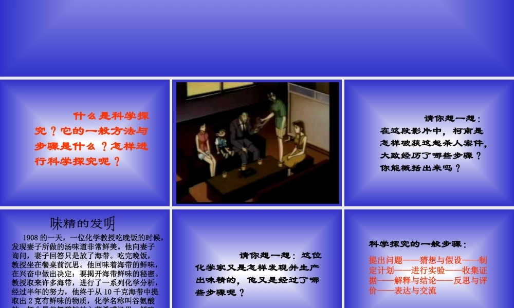 九年级化学复习 科学探究 课件