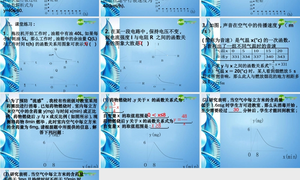 中考数学第一轮复习 第15课 函数的应用一课件 苏科版 课件