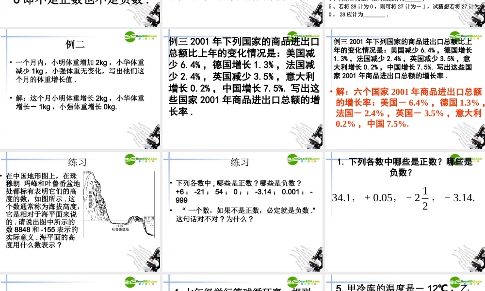 七年级数学上册 1.1 正数和负数课件(3) 人教新课标 课件