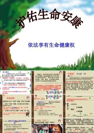 七年级政治 护佑生命安康 课件