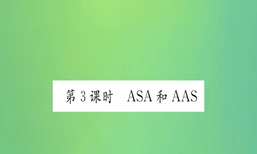 (江西专用)八年级数学上册 第12章 全等三角形 12.2 三角形全等的判定 第3课时 ASA和AAS作业课件 (新版)新人教版 课件