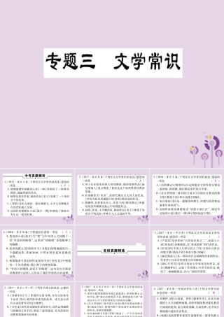 中考语文复习 第一部分 语文知识及运用 专题三 文化常识课件